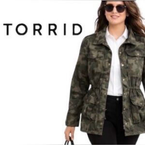 4X TORRID Cotton Camo Print Utility Jacket
